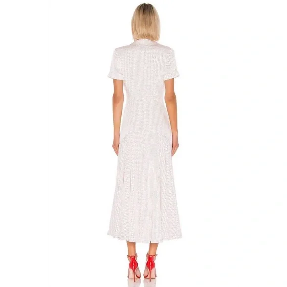 Alexis Pink Polka Dot Athena Maxi Dress Retail$625 New Size Small